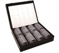 MonoSora 100pcs 46mm trasparente plastica portamonete capsule per la raccolta di monete con scatola di immagazzinaggio e anelli interni