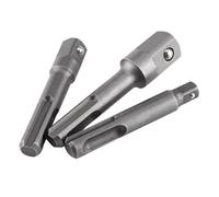 MonoSora Adattatore SDS Plus per trapani SDS PLUS, converte il trapano in cacciavite a presa elettrica, 1/2", 3/8", 1/4", set di adattatori con codolo esagonale 40CR, acciaio 40CR, grigio