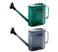 MonoSora Annaffiatoio per piante da interno ed esterno, capacità 1,8 l, con beccuccio lungo e ugello doccia rimovibile, verde/grigio