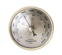 MonoSora Barometro da appendere alla parete in metallo dorato con termometro e igrometro, stazione meteorologica multifunzione per interni