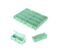 MonoSora Confezione da 10 scatole portaoggetti in plastica con scomparti per componenti elettronici SMD SMT, 75 x 31,5 x 21,5 mm