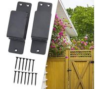 MonoSora Confezione da 2 staffe in acciaio per barricata per legname 2 x 4, staffa di sicurezza a forma di U per rinforzare porte aperte verso l'interno e l'esterno, nero