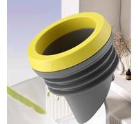 MonoSora Guarnizione a flangia per WC con valvola di ritegno e anello di cera spesso per installazione a prova di perdite, gomma siliconica ABS giallo grigio