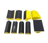 MonoSora Kit di 9 blocchi abrasivi sagomati in schiuma di poliuretano per legno, mobili, auto, riparazione carrozzeria, lucidatura e sbavatura, giallo bianco