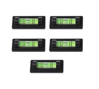 MonoSora Mini livella magnetica a bolla con base, 40 x 17 x 12 mm, indicatore di livello liquido per cornici, supporti TV e cornici per punto croce, 2 o 5 pezzi, nero