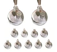 MonoSora Ornamento commemorativo natalizio trasparente con piume e ciondolo in metallo, "A Piece of My Heart Is in Heaven", per albero o decorazione della casa, plastica trasparente, 8 cm
