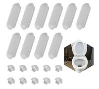 MonoSora Paracolpi di ricambio per sedile WC, confezione da 10 pezzi, in ABS+TPE bianchi, per ridurre il rumore, per la maggior parte delle marche di servizi igienici