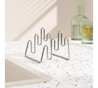 MonoSora Portabicchieri in acciaio inox 430 con scanalature multiple base a forma di montagna per una conservazione sicura, argento