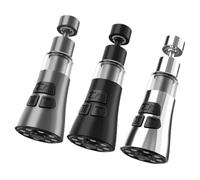 MonoSora Rubinetto per filtro dell'acqua per lavello con rotazione a 360°, spruzzatore a 3 modalità, 9 accessori, in acciaio inossidabile 316, design anti-schizzi rimovibile per rubinetti rotondi