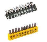 MonoSora Set di 10 inserti per avvitatori elettrici e trapani, testa Torx, piatta e Phillips, codolo esagonale da 1/4", nero/giallo
