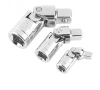 MonoSora Set di chiavi a bussola con giunto girevole da 1/4", 3/8", 1/2", in acciaio al cromo vanadio con cuscinetto a sfera caricato a molla, confezione da 3