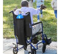 MonoSora Supporto per serbatoio di ossigeno portatile per sedie a rotelle e ausili per la mobilità, supporto regolabile in nylon con fibbie a sgancio rapido, 70 x 25 cm, nero