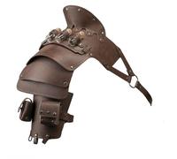 Monospalla singola armatura fiale portamonete Retro Medievale Cavaliere Pauldron Rinascimento Cosplay Viking Costume, Marrone scuro b, Taglia unica, Rinascimento