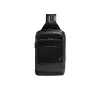 Monospalla uomo in pelle porta iPad® con protezione RFID e portabilità a zaino Piquadro Philip, nero - Tabella Colori: Nero