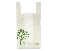 Monouso | 100 sacchetti di plastica, Be Eco, borsa T-shirt, Home Compost, biodegradabili, resistenti, traslochi, supermercato, 50 x 60 cm G70
