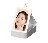 Monozoz Astuccio per trucco da viaggio con specchio, astuccio per il trucco con specchio e luce | borsa portaoggetti artista motivo coccodrillo - custodia per attrezzi per accessori per il trucco