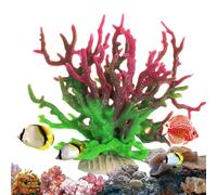 Monozoz Decorazione in finto corallo, ornamenti artificiali per barriera corallina, 17 x 6,6 x 14 cm, statua per acquario, scultura di piante marine per esposizione di finestre, piante finte per