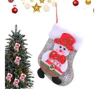 Monozoz Grande calza di Natale, sacchetti di caramelle di Natale, calze di Babbo Natale glitter caramelle sacchetto di famiglia decorazioni per caminetto, Pupazzo di neve, Refer to description