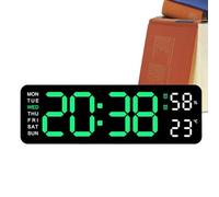 Monozoz Grande orologio da parete digitale - Orologio da parete elettronico rettangolare con display a LED, sveglia moderna, decorazione semplice per la casa, grande font, decorazione da parete per