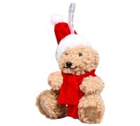Monozoz Ornamenti di orso di peluche di Natale, Ornamenti di orso di peluche 'albero di Natale, favori di festa dei piccoli, giocattolo di peluche animale in peluche, orso, regalo di