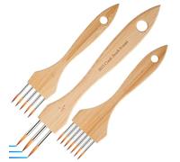 Monozoz Pennelli per Artisti | 3 Pezzi per Texture con Setole in Nylon e Lana per Pittura a Olio,Pennello a Rastrello in Acrilico per Dipingere - Per Adulti Per Pittura A Olio E Artigianato Ceramica