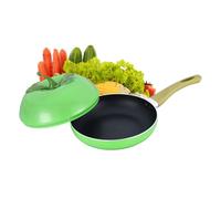 Monozoz Pentola piccola, antiaderente per frutta e verdura, padella in camicia con coperchio, per cucina a induzione, piani cottura, cottura a fuoco lento, friggere, zuppa di spaghetti