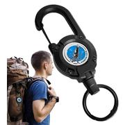Monozoz Portachiavi retrattile robusto, portachiavi retrattile, porta badge moschettone retrattile con cordino in acciaio | moschettone portachiavi clip da cintura, prolunga portachiavi, portachiavi