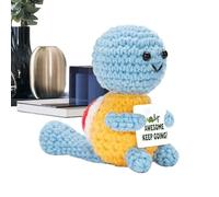 Monozoz Positive Turtle Uncinetto - Bambola Creativa Lavorata a Maglia - Tartaruga Motivazionale All'Uncinetto Carina per Insegnanti Amici Bambini Adulti Decorazione Casa e Scrivania