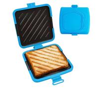 Monozoz Pressa per sandwich, antiaderente, resistente al calore, portatile, per microonde, , tostapane, per colazione, snack, torte, toastie, feste, viaggi, casa, appartamento, dormitorio