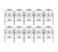 Monozoz Recinzione da Giardino - Recinzione in Metallo Antiruggine Senza Scavi - 10 Pezzi Bordure per Animali Domestici, Cani, Conigli, Esterno, Privacy e Design del Giardino