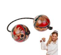 Monozoz Shaker africano, strumento per agitare le mani africano,Strumenti a percussione manuale a doppia sfera in legno | Sfere shaker a mano, sfera ritmica per matrimoni di classe musicale