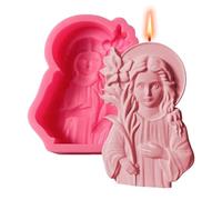 Monozoz Stampo per candele in silicone a forma di Madre Vergine Madre, strumento per la creazione di oggetti artigianali per la casa, facile rilascio per gesso, fondente, cemento, resina, scultura
