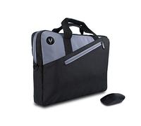 MONRAY Master Kit Black - Kit Valigetta Fino a 15.6" + Mouse Ottico Senza Fili e 1000 dpi Cablato, Colore Nero