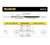 MONROE Gas Spring Ammortizzatore Portellone 690 N Per Chrysler PT Cruiser PT