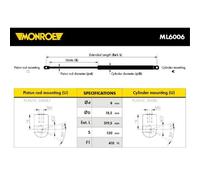 MONROE Gas Spring Cappuccio Per Land Rover Freelander 2 FA_ LF_ ML6006