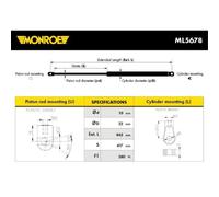 MONROE Gas Strut Cappuccio Motore Adatto Per Audi A6 Avant 4B C5 4B5 4B2 ML5678