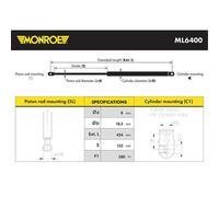 MONROE Gas Struttura Cofano Adatta Per Opel Zafira Tourer C P12 Vauxhall