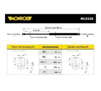 MONROE Gasfeder Dämpfer Heckklappe 850 N Per Fiat Stilo Multi Wagon 192