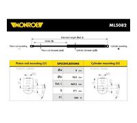2 MOLLE A GAS PER MERCEDES CLASSE C W204 SW PORTELLONE POST DAL 2008> MONROE
