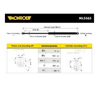 MONROE Molla a Gas Ammortizzatore Cofano Adatto A per BMW 7er E65 E66 E67 ML5565