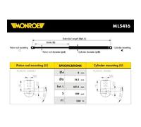 MONROE Molla a Gas Ammortizzatore per Ford Focus II Da _ Hcp Dp 1.6 ML5416