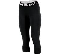 Mons Royale Cascade Merino Base Layer 3/4, pantaloni termici, donna, nero 34(XS) Black