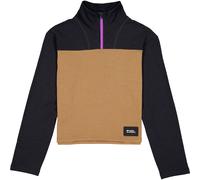 Mons Royale Offgrid Merino Fleece 1/2 Zip, maglia, donna, nero/marrone 38(M) Black / Toffee