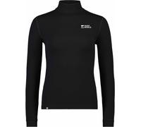 Mons Royale - Première couche technique en laine de mérinos à col montant - Cascade W Merino Base Layer Mock Neck Long Sleeve Black per Donne in Lana Vergine - Taglia M - Nero