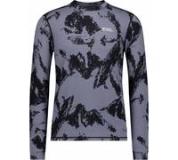 Mons Royale - Primo strato da uomo in lana tecnica - Cascade M Merino Base Layer Long Sleeve Mtn Pixel Grey per Uomo - Taglia L - Grigio