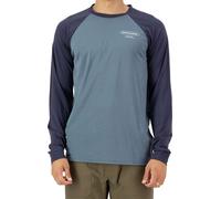 Mons Royale - T-shirt in Lana a maniche lunghe - Icon M Merino Raglan Long Sleeve Goblin Blue / Midnight per Uomo - Taglia L