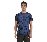 Mons Royale Temple Tech AOP - maglietta tecnica - uomo M Blue/Black man Lana Merino,Zq - Regenerative Strong Wool