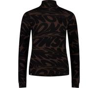 MONS ROYALE W Cascade Flex 200 Mock Neck Ls - Donna - Nero / Marrone - Taglia S- modello 2025