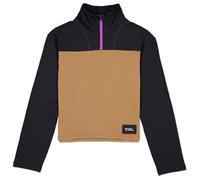 Mons Royale Offgrid Merino Fleece 1/2 Zip, maglia, donna, nero/marrone 40(L) Black / Toffee