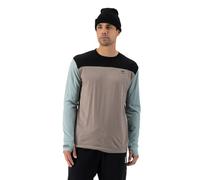 Mons Royale Yotei - maglietta tecnica manica lunga - uomo M Black/Light Brown/Green man Lana Merino,Zq - Regenerative Strong Wool